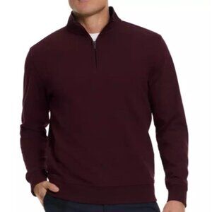 Ted Baker Men's L Burgundy Quarter Zip Sweatshirt L1411